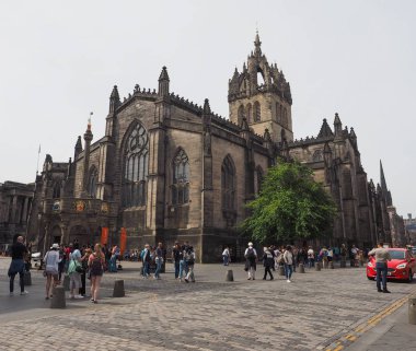 Edinburgh, İngiltere - Haziran 2018 yaklaşık: St Giles Cathedral Kilisesi (aka yüksek Kirk, Edinburgh)