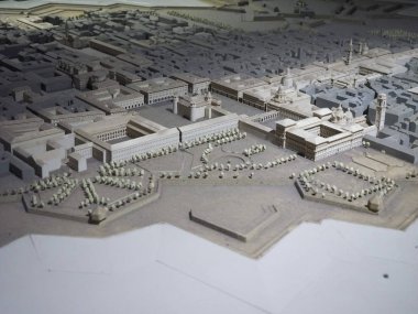 Venaria, İtalya - yaklaşık Ağustos 2018: 3d ölçek model Turin Barok zamanında Reggia di Venaria havadan görünümü