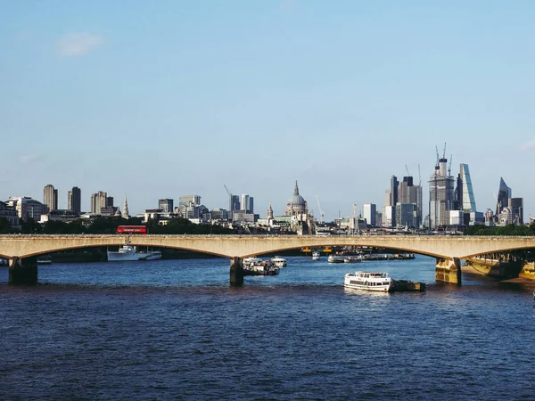 London Circa June 2018 Waterloo Bridge River Thames View Sunset — Stock Photo, Image