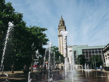 Belfast, İngiltere - Haziran 2018 yaklaşık: Albert Memorial saat (aka Albert saat) Kulesi