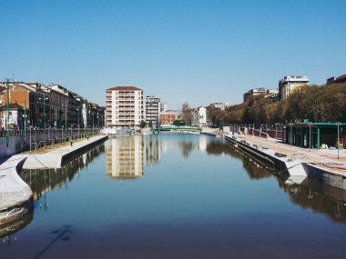 Milan, İtalya - 28 Mart 2015: La Darsena Expo Milano 2015 Uluslararası Sergi kapsamında redeveloped olarak bilinen The City liman