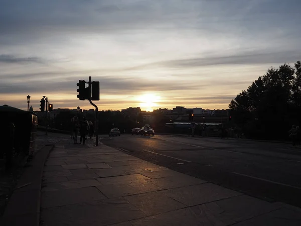 Edinburgh Reino Unido Circa Junho 2018 Vista Cidade Pôr Sol — Fotografia de Stock