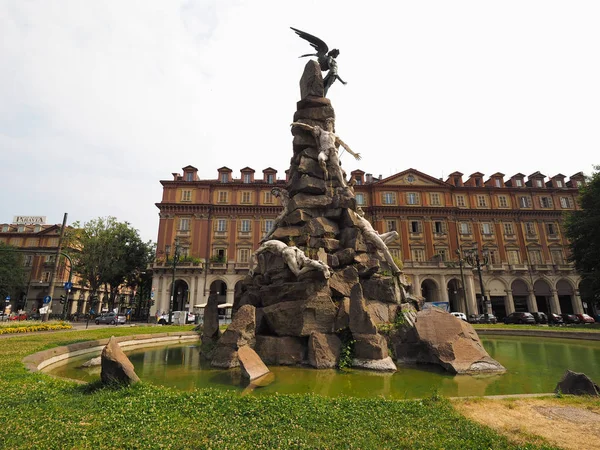 Turin Italien Juli 2018 Frejus Tunnel Monument Auf Der Piazza — Stockfoto