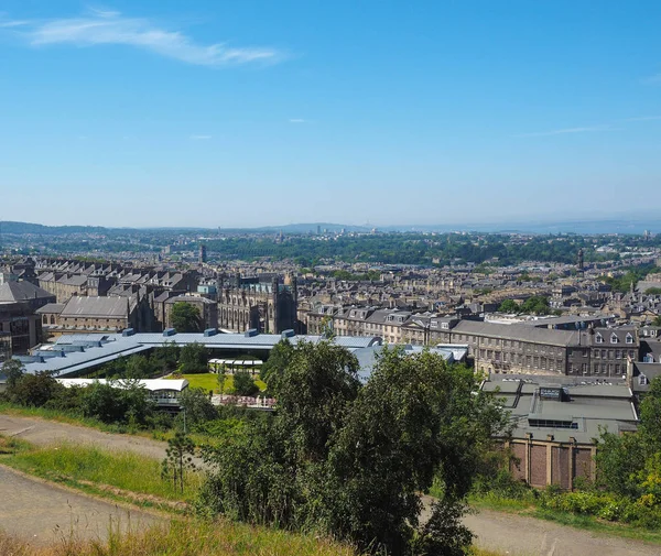Letecký Pohled Město Calton Hill Edinburghu Velká Británie — Stock fotografie