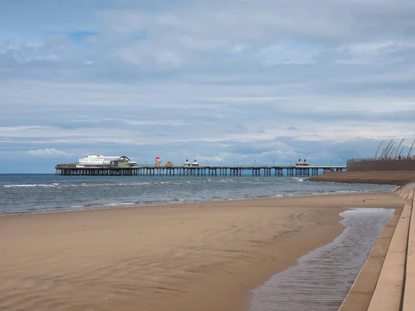 Blackpool Beach Побережье Файлда Блэкпуле Великобритания — стоковое фото