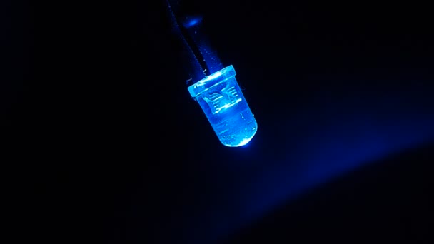 Pulsierendes Blaues Led Makro Leuchtdiode — Stockvideo