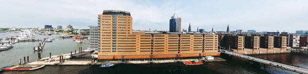 Hamburg Deutschland Mai 2017 Hochauflösender Panoramablick Auf Die Stadtsilhouette Hamburgs — Stockfoto