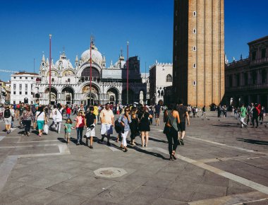 Venice, İtalya - Eylül 2016 yaklaşık: Piazza San Marco (San Marco Meydanı anlamına gelir)