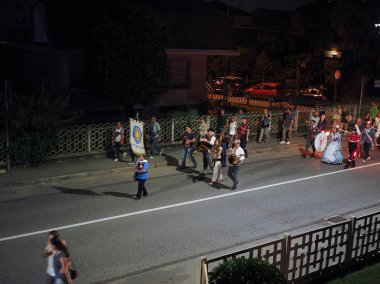 Settimo Torinese, İtalya - Eylül 2018 yaklaşık: Festa patronale dei Corpi Santi (anlam Patronal Festivali kutsal organlarının)