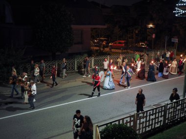 Settimo Torinese, İtalya - Eylül 2018 yaklaşık: Festa patronale dei Corpi Santi (anlam Patronal Festivali kutsal organlarının)