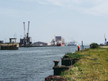 Belfast, İngiltere - Haziran 2018 yaklaşık: Belfast Harbour deniz hub