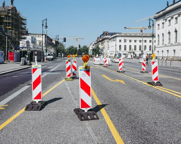 Berlin Germany Circa June 2016 Road Works Unter Den Linden — Φωτογραφία Αρχείου