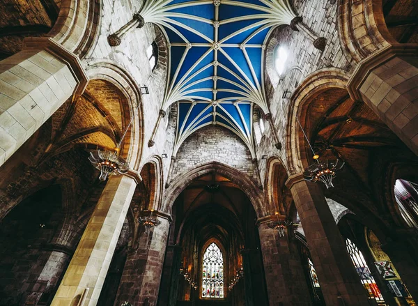 英国爱丁堡 2018年6月 贾尔斯大教堂教堂 又名爱丁堡高级柯克 内部视图 — 图库照片