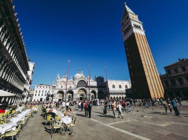 Venice, İtalya - Eylül 2016 yaklaşık: Piazza San Marco (San Marco Meydanı anlamına gelir)