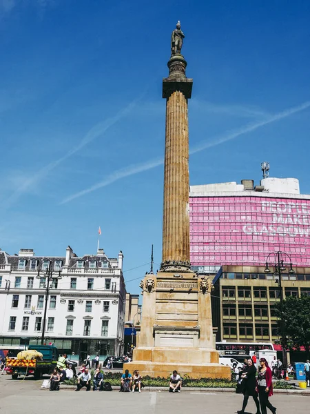 Glasgow Ngiltere Haziran 2018 Yaklaşık Sir Walter Scott Sütununda George — Stok fotoğraf