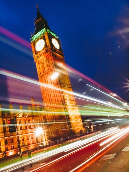 Big Ben Houses Parliament Westminster Palace Londra Architettura Gotica Notte — Foto Stock