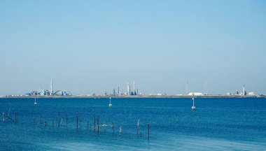 Venice, İtalya - Eylül 2016 yaklaşık: Marghera Sanayi Bölgesi (aka Porto Marghera)