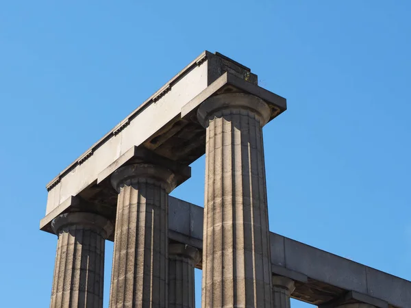 Monumento Nacional Escocês Calton Hill Edimburgo Reino Unido — Fotografia de Stock