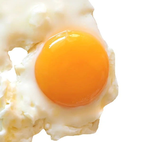 Kızarmış Yumurta Güneşli Tarafı Yukarı Kopya Alanı Ile Beyaz Arka — Stok fotoğraf
