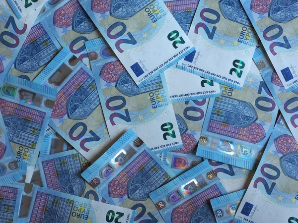 Pieniądze Banknotów Euro Eur Waluta Unii Europejskiej — Zdjęcie stockowe