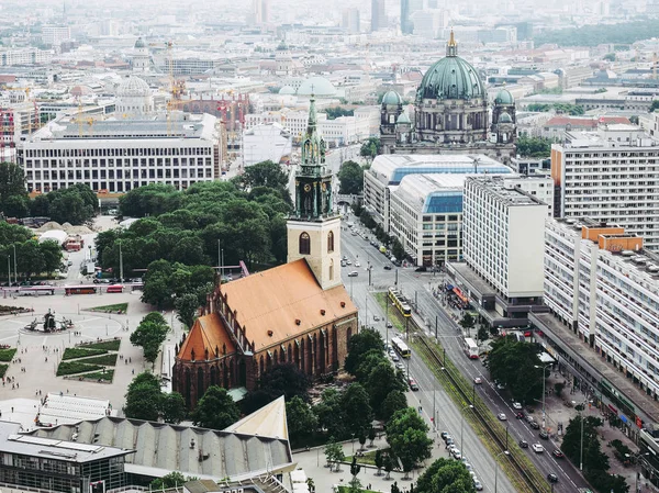 Berlín Alemania Circa Junio 2016 Vista Aérea Ciudad Desde Alexanderplatz — Foto de Stock