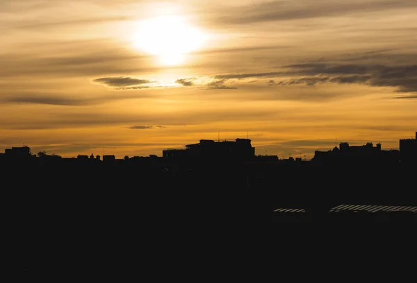 Vista Cidade Edimburgo Pôr Sol — Fotografia de Stock