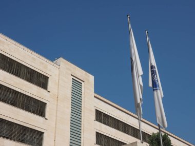 Torino, İtalya - Eylül 2018 yaklaşık: Fiat Chrysler otomobil (Fca) Mirafiori araba fabrika Fiat, Lancia, Alfa Romeo, Jeep ve Abarth markalar için