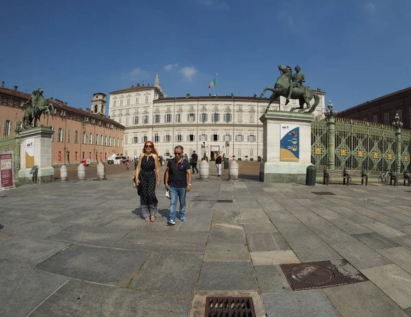 Torino Talya Eylül 2018 Yaklaşık Piazza Balıkgözü Lens Ile Görülen — Stok fotoğraf