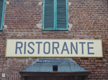 Vintage ristorante işareti (İtalyan Restoran anlamına gelir)
