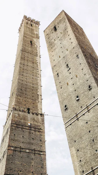 Torre Garisenda Torre Degli Asinelli Scheve Torens Aka Due Torri — Stockfoto