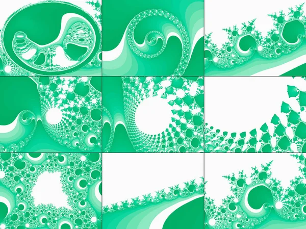 Ilustración Fractal Abstracta Verde Útil Como Fondo — Foto de Stock