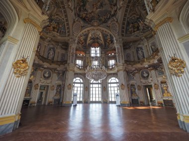 Nichelino, İtalya - Eylül 2018 yaklaşık: Palazzina di caccia di Stupinigi (anlam Stupinigi Av Köşkü) Kraliyet AV Köşkü iç görünüm