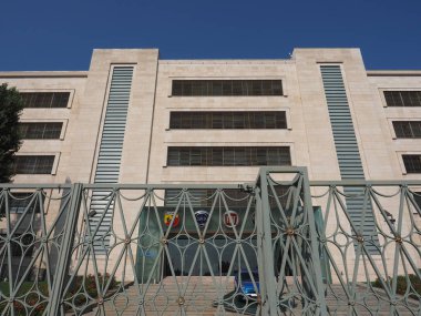 Torino, İtalya - Eylül 2018 yaklaşık: Fiat Chrysler otomobil (Fca) Mirafiori araba fabrika Fiat, Lancia, Alfa Romeo, Jeep ve Abarth markalar için