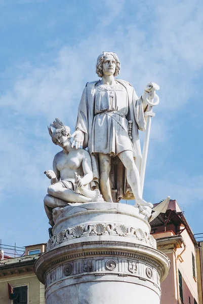 Památník Christopher Columbus Janově Itálie — Stock fotografie