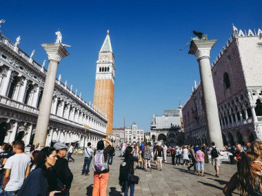 Venice, İtalya - Eylül 2016 yaklaşık: Piazza San Marco (San Marco Meydanı anlamına gelir)