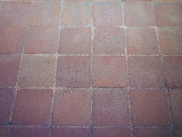 Red Brick Tiled Floor Useful Background — Stock Photo, Image