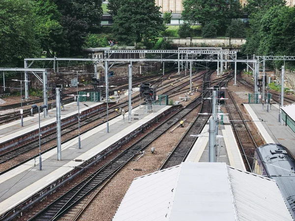 Edinburgh Circa June 2018 Trains Edinburgh Waverly Railway Station — Stock Photo, Image