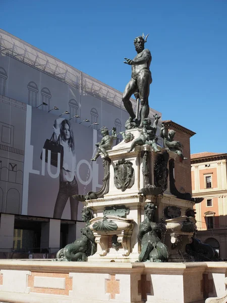 Bologna Itália Circa Setembro 2018 Fontana Del Nettuno Que Significa — Fotografia de Stock