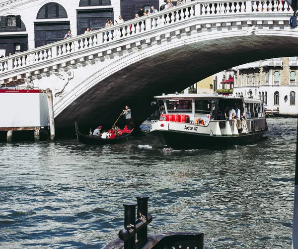 Venedig Italien September 2016 Ponte Rialto Rialtobrücke Über Den Canal — Stockfoto
