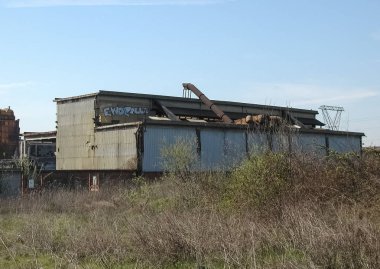 Settimo Torinese, İtalya - Mart 2002 yaklaşık: Ruins of Acciaierie Ferrero çelik işleri için