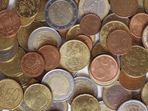 Κέρματα Ευρώ Ευρώ Νόμισμα Της Ευρωπαϊκής Ένωσης Χρήσιμο Υπόβαθρο — Φωτογραφία Αρχείου