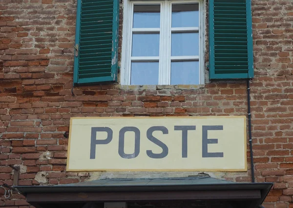 复古邮政标志 意思邮局在意大利语 — 图库照片