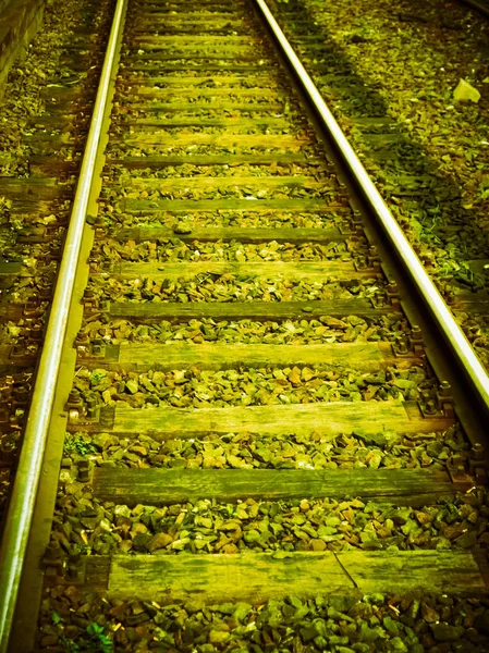 Деталь Железнодорожных Путей Винтажного Ретро Поездов — стоковое фото