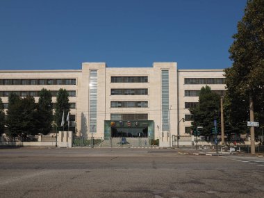 Torino, İtalya - Eylül 2018 yaklaşık: Fiat Chrysler otomobil (Fca) Mirafiori araba fabrika Fiat, Lancia, Alfa Romeo, Jeep ve Abarth markalar için