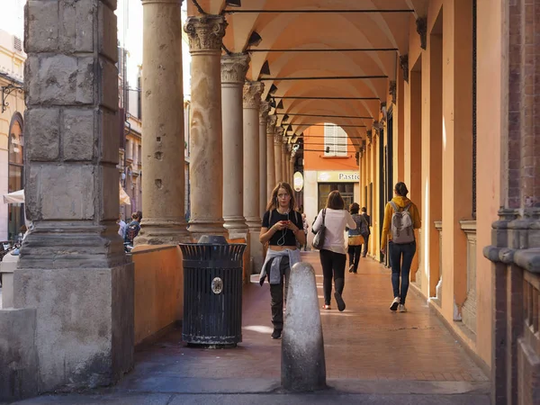 Bologna Italië Circa September 2018 Mensen Het Centrum Van Stad — Stockfoto