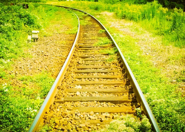 Detalhe Das Vias Férreas Ferroviárias Para Trens Vintage Retro — Fotografia de Stock