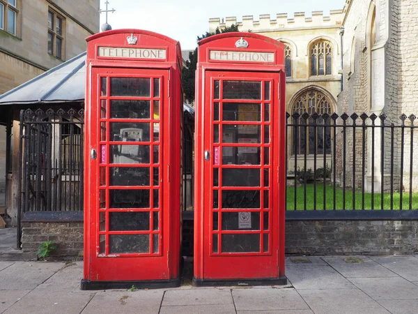 Cambridge Wielka Brytania Około Października 2018 Czerwona Budka Telefoniczna — Zdjęcie stockowe