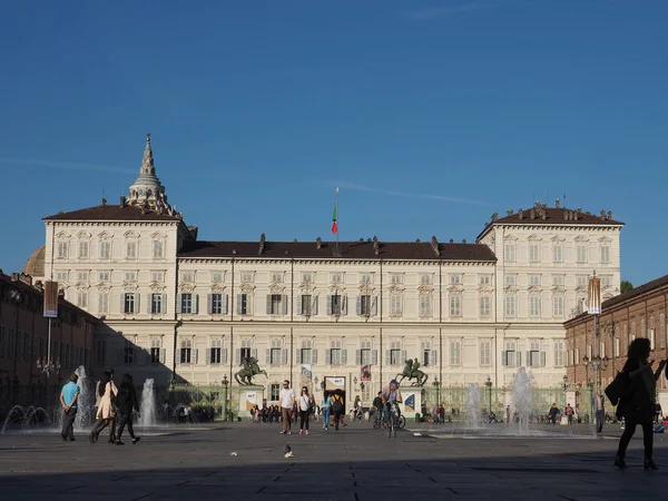 Turyn Włochy Około Października 2018 Palazzo Reale Czyli Pałac Królewski — Zdjęcie stockowe