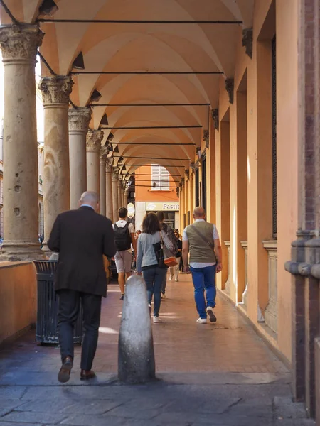 Bologna Italië Circa September 2018 Mensen Het Centrum Van Stad — Stockfoto