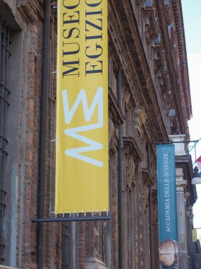 Torino, İtalya - Ekim 2018 yaklaşık: Museo Egizio (yani Mısır Müzesi)